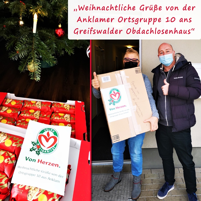 Read more about the article Reichlich Stollen von unserer Anklamer Ortsgruppe 10 an das Obdachlosenhaus in Greifswald